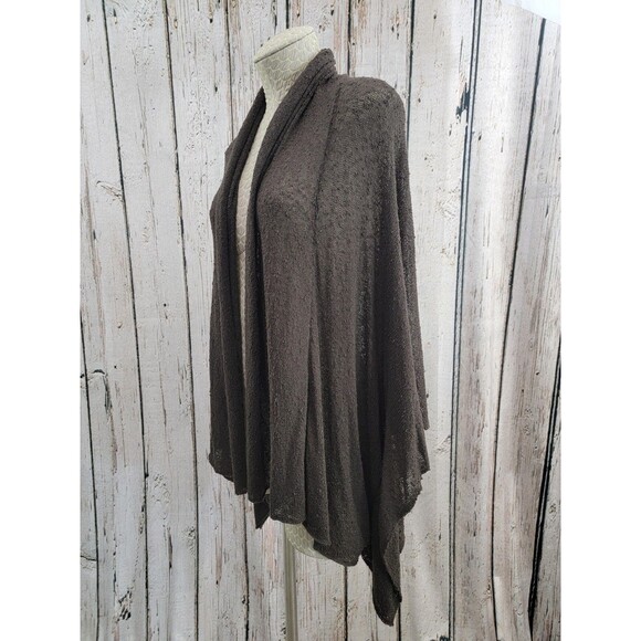 Anne Klein OS Sheer Chocolate Brown Shrug Wrap Sweater Cardigan Knit Lightweight - Picture 3 of 13